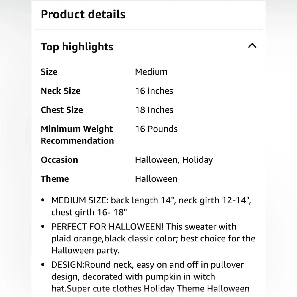 P5 NIB  Lanyarco Pumpkin‎ Dog Halloween Sweater - Size: Medium